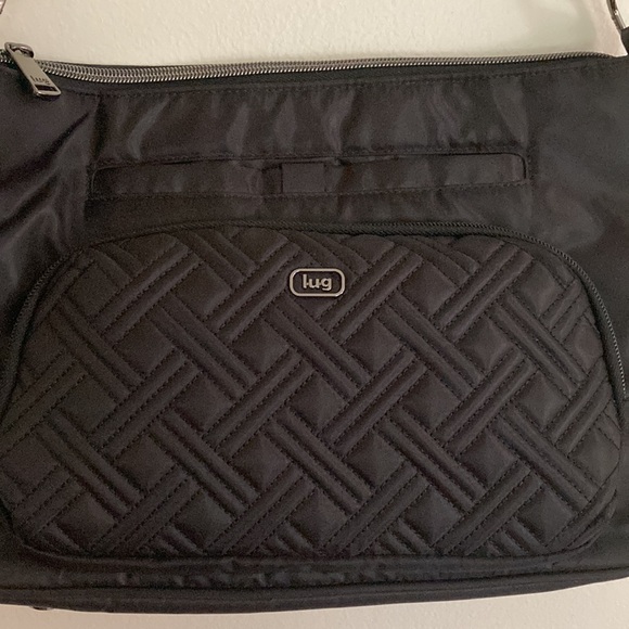 Lug Samba Black Shoulder Bag Crossbody Purse Quilted Nylon Travel Tote - Picture 4 of 9